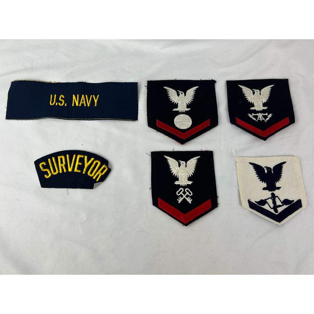 US Navy Patch Lot Surveyor Chevrons Ratings 6pcs Vintage